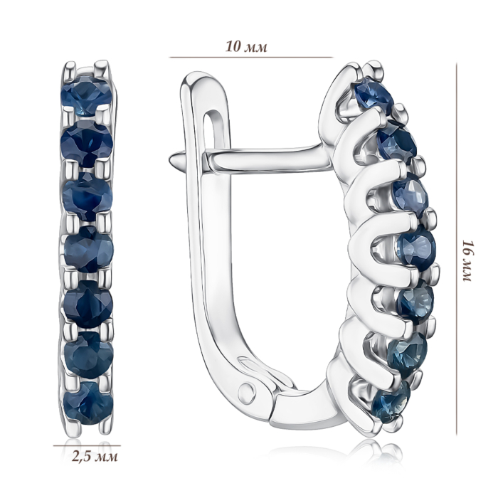 Золоті сережки з сапфірами 52814/02/1/8280