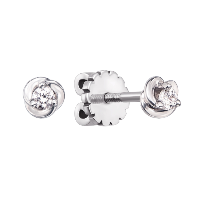 Золоті пусети з діамантами. Артикул 52816/2б