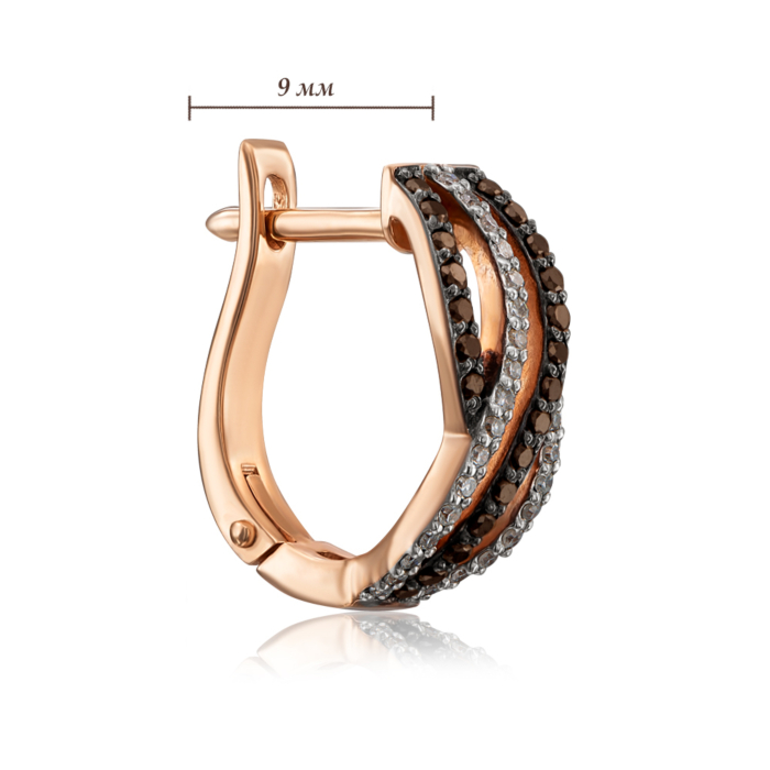 Золотые серьги с бриллиантами. Артикул 52820/01/1/8119 (52820/0.8S к)