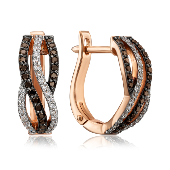 Золотые серьги с бриллиантами. Артикул 52820/01/1/8119 (52820/0.8S к)