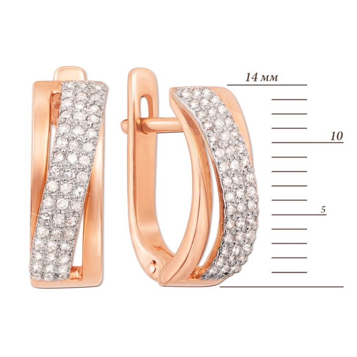 Золотые серьги с бриллиантами. Артикул 52832/0.8S