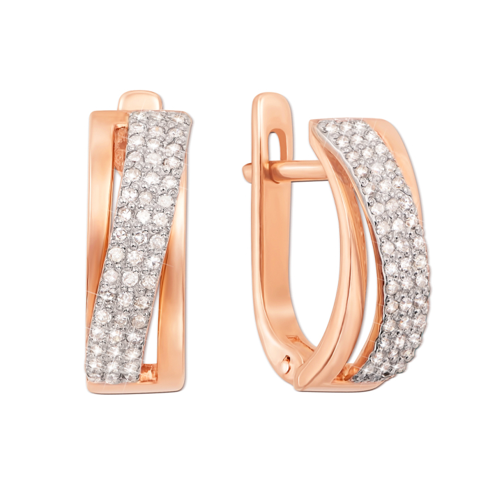 Золотые серьги с бриллиантами. Артикул 52832/0.8S