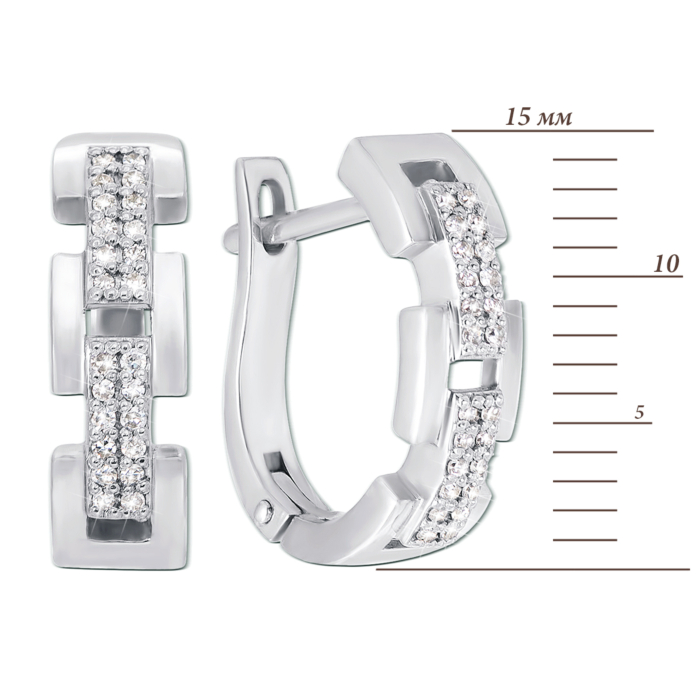 Золотые серьги с бриллиантами 52834/02/1/8007