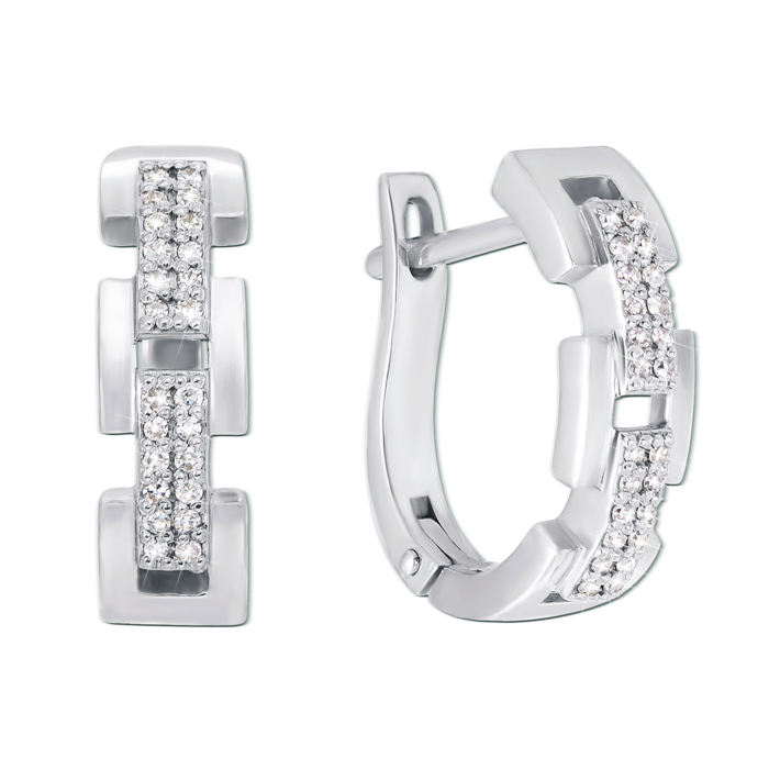 Золотые серьги с бриллиантами. Артикул 52834/0.8S б