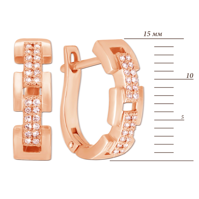 Золотые серьги с бриллиантами. Артикул 52834/0.8S