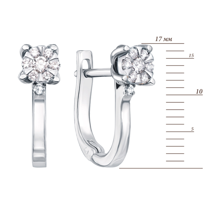 Золоті сережки з діамантами. Артикул 52835/2.5б