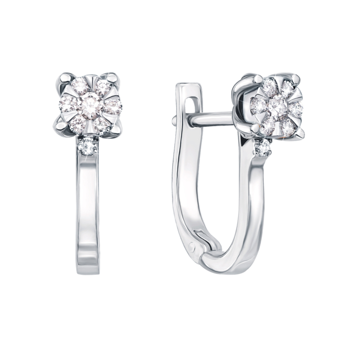 Золоті сережки з діамантами. Артикул 52835/2.5б