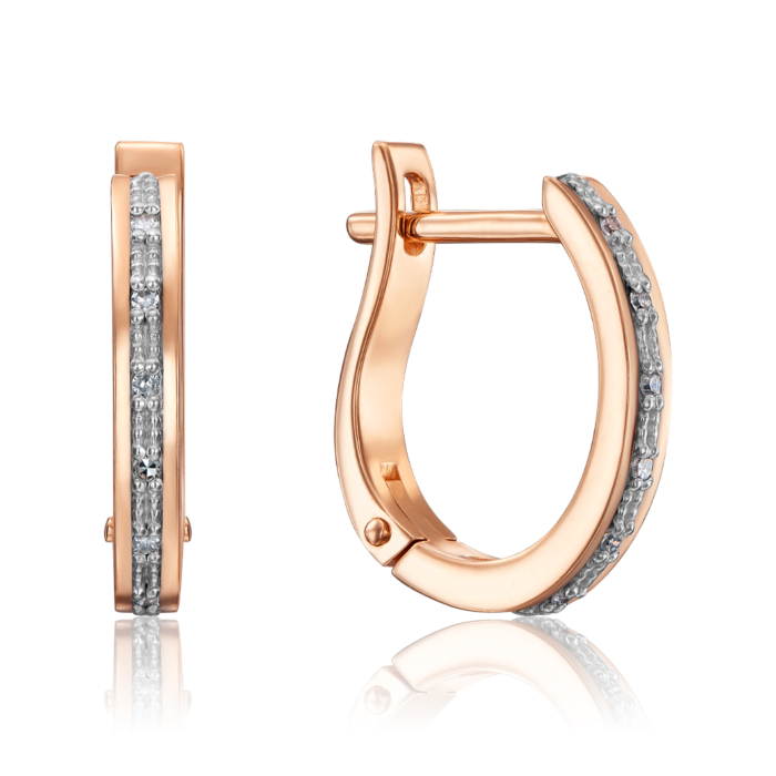 Золоті сережки з діамантами. Артикул 52845/0.9S