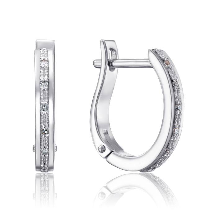 Золоті сережки з діамантами. Артикул 52845/0.9S б