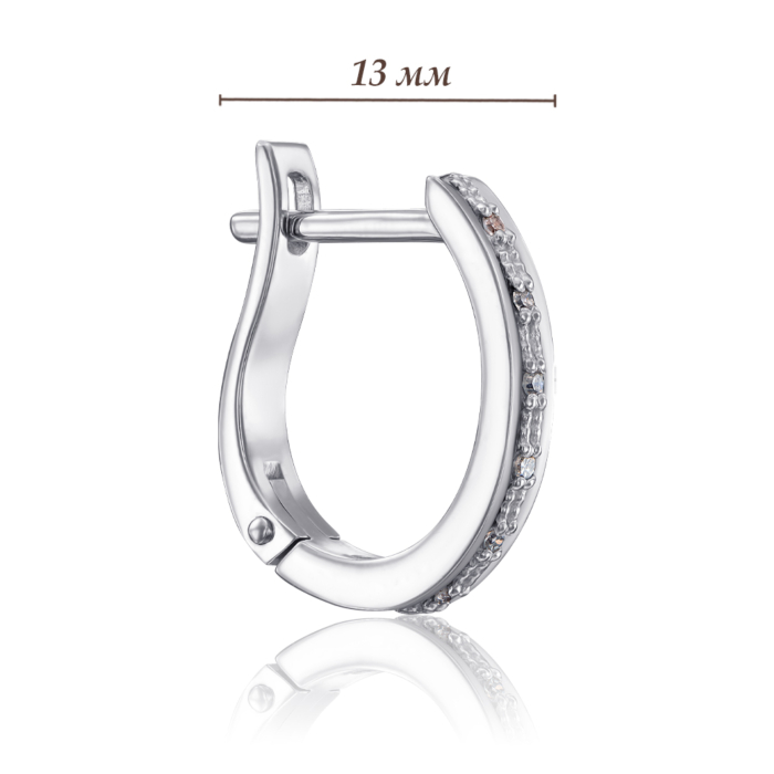 Золоті сережки з діамантами. Артикул 52845/0.9S б