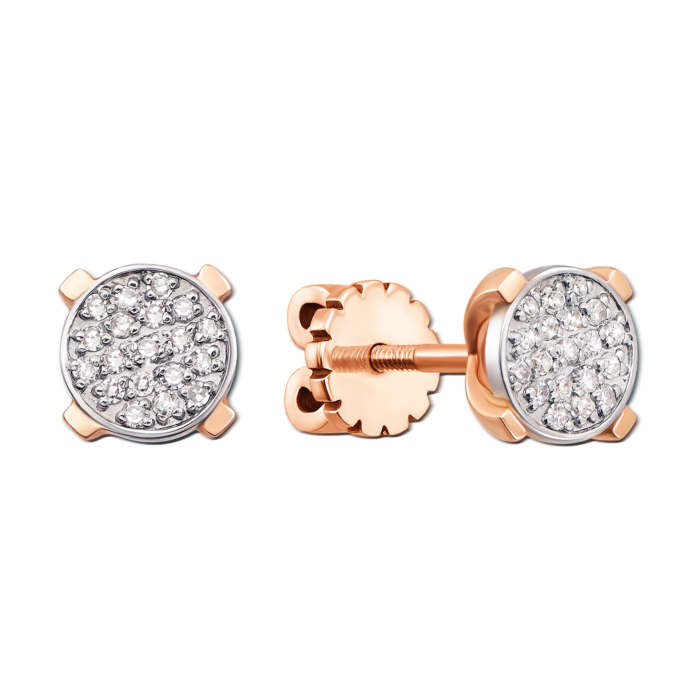 Золоті пусети з діамантами. Артикул 52852/0.8S