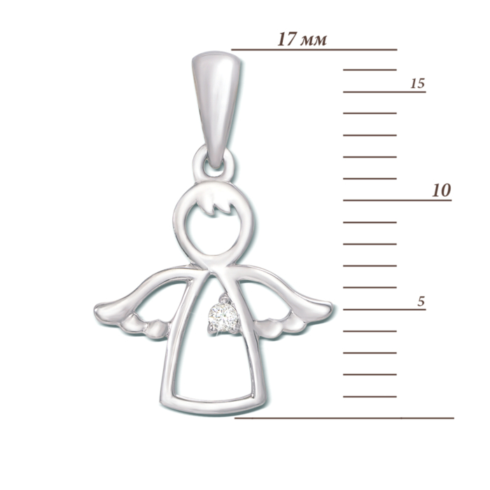 Золота підвіска «Янгол» з діамантом 52914/1,25б