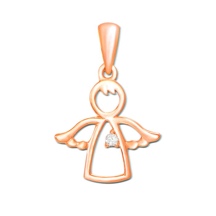 Золота підвіска «Янгол» з діамантом. Артикул 52914/1.25