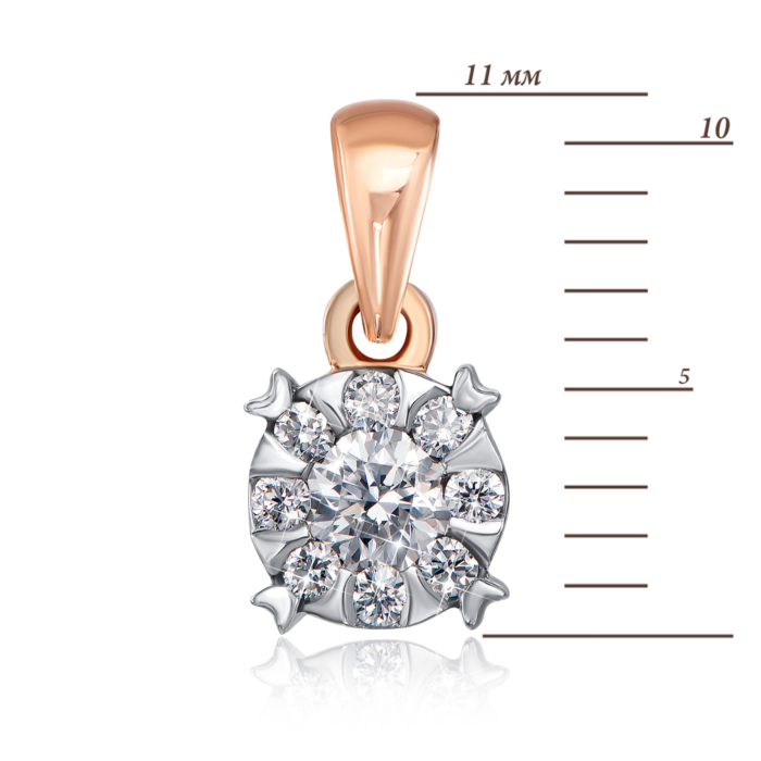 Золота підвіска з діамантами. Артикул 52927/14/1/8207 (52927/3)