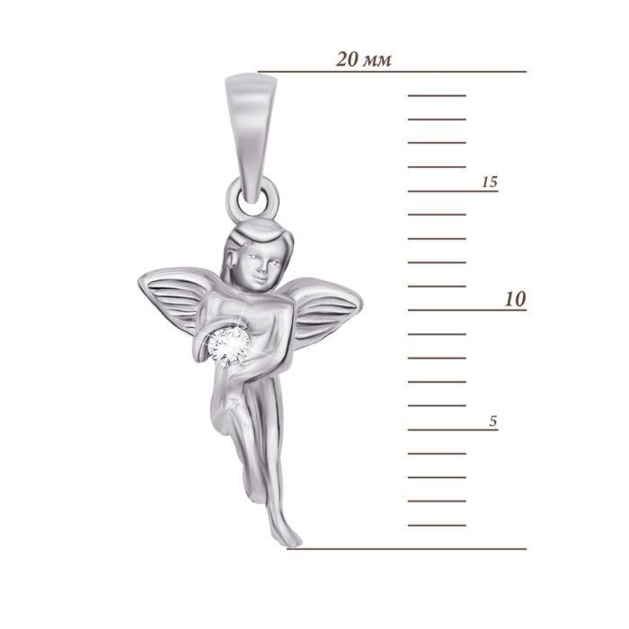 Золота підвіска «Янгол» з діамантом. Артикул 52953/1.75б