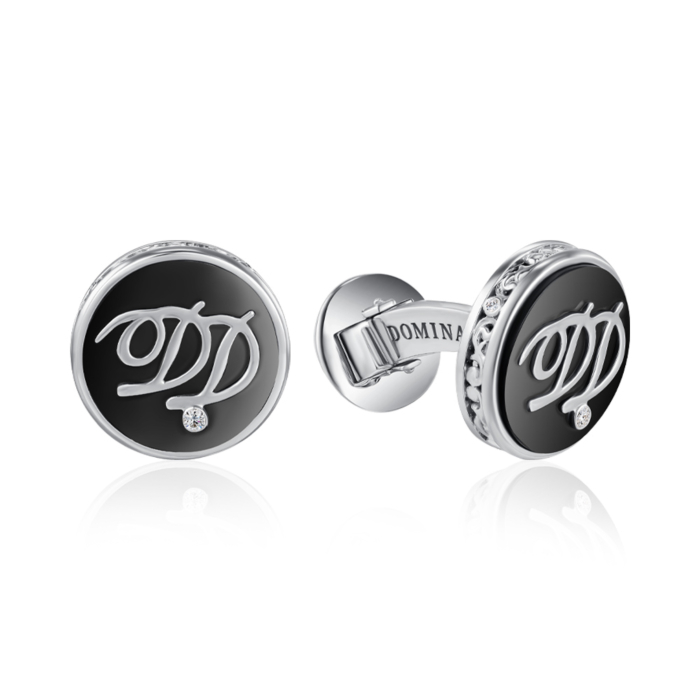 Золотые запонки с бриллиантами. Артикул 52956/1.5б