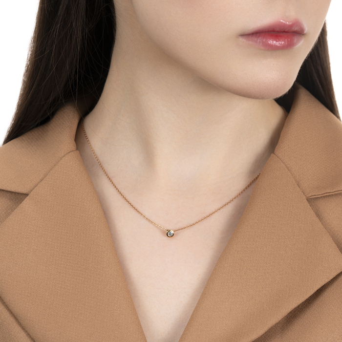 Золотое колье с бриллиантом. Артикул 52963/66024-3/01/0/9024