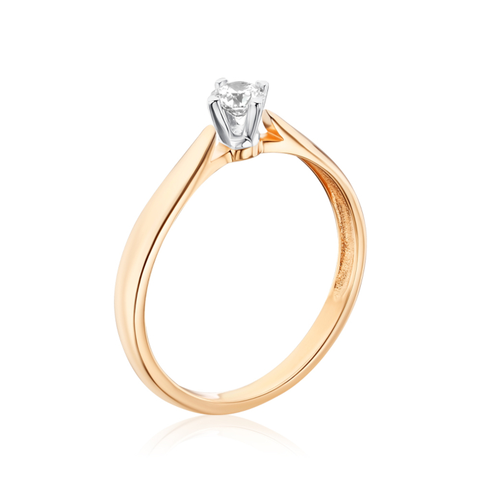 Золотое кольцо с бриллиантом 53013/14/1/10122