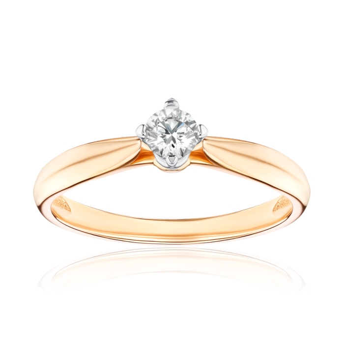 Золотое кольцо с бриллиантом 53013/14/1/10122