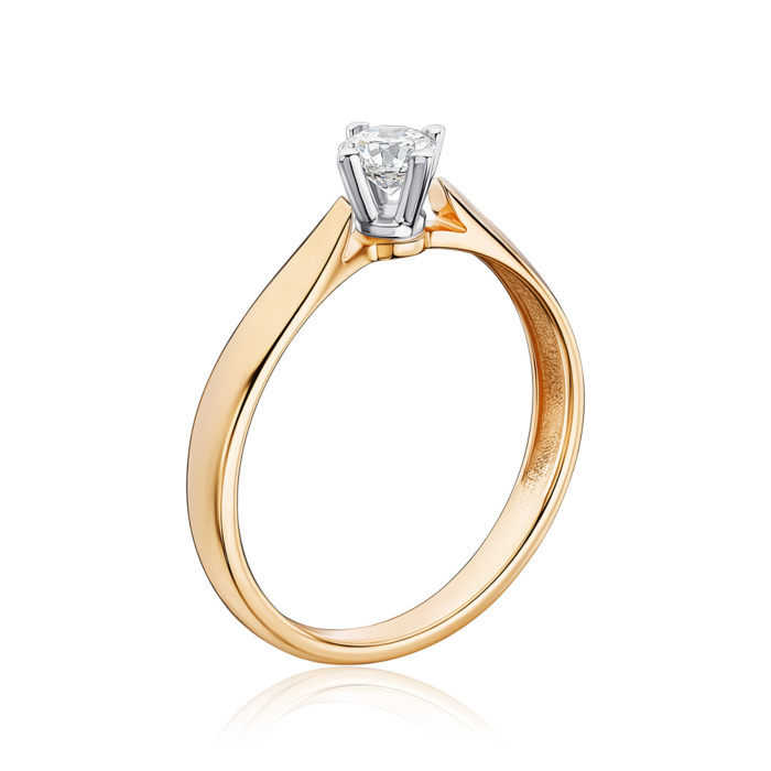 Золота каблучка з діамантом 53013/14/1/9144