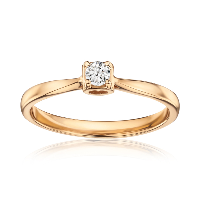 Золотое кольцо с бриллиантом 53014/01/0/9024