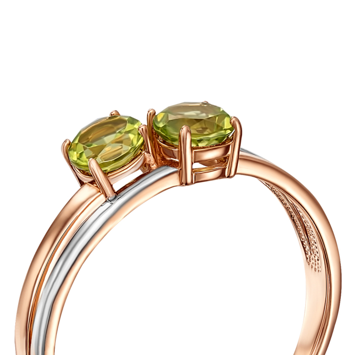 Золота каблучка з хризолітом. Артикул 530250/01/1/6276