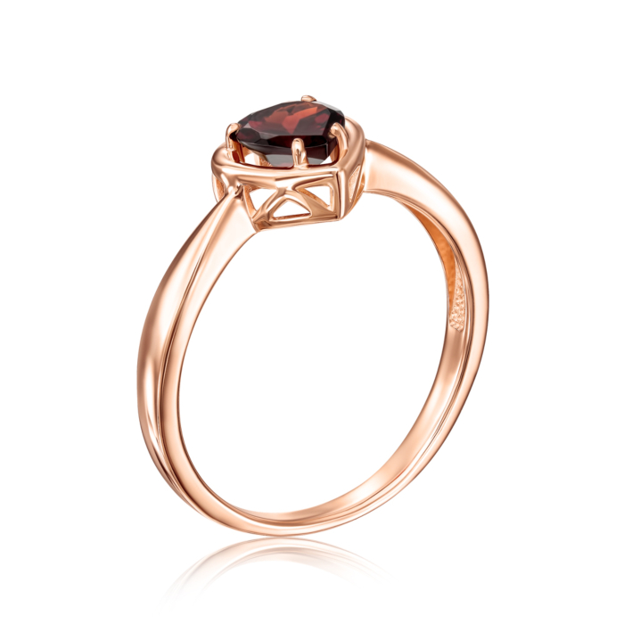 Золота каблучка з гранатом. Артикул 530251/01/0/6103