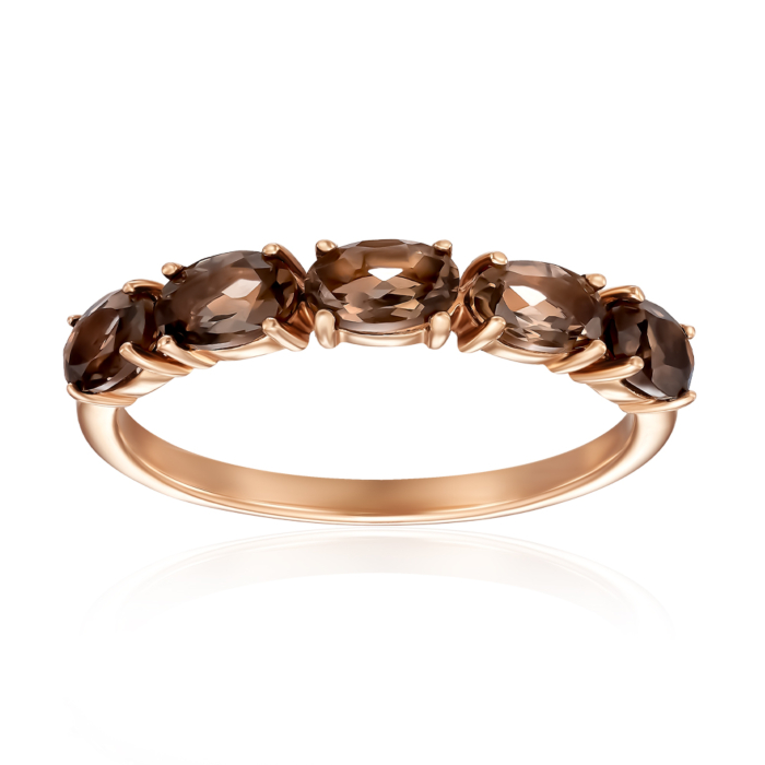 Золотое кольцо с раухтопазом. Артикул 530258/01/0/6686