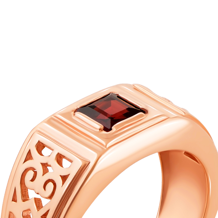 Золота печатка з гранатом. Артикул 51031/гр