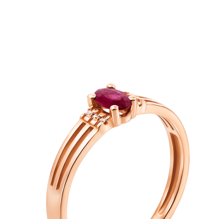 Золотое кольцо с рубином и бриллиантами. Артикул 53037/0.8S руб