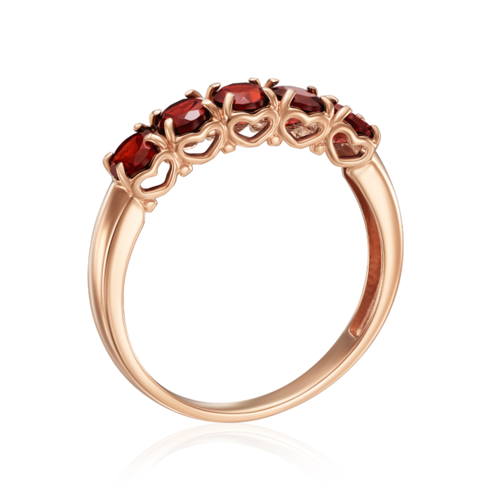 Золота каблучка з гранатом. Артикул 530372/01/0/7092