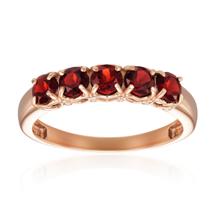 Золота каблучка з гранатом. Артикул 530372/01/0/7092
