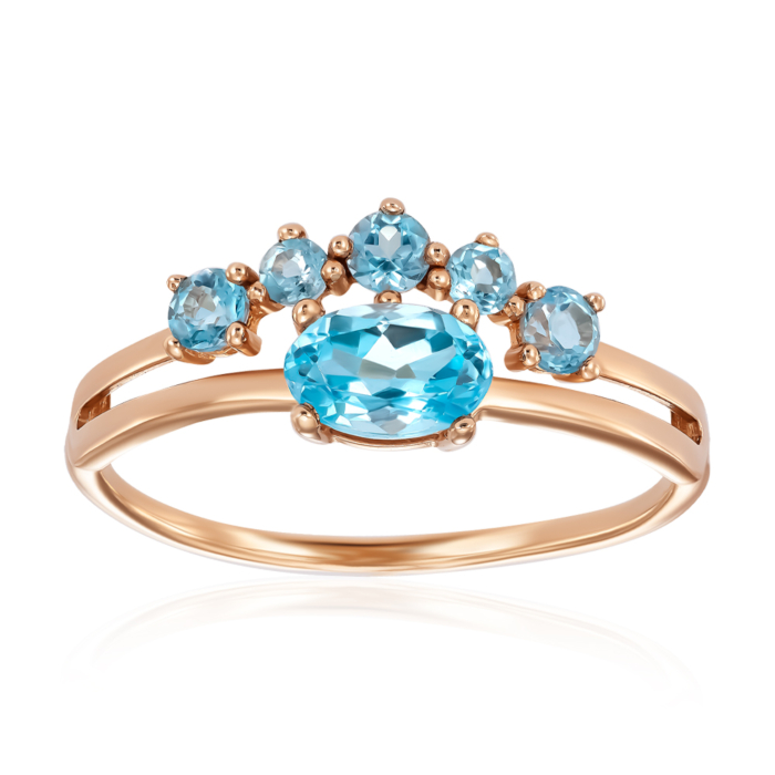 Золотое кольцо с топазами. Артикул 530378/01/0/7170