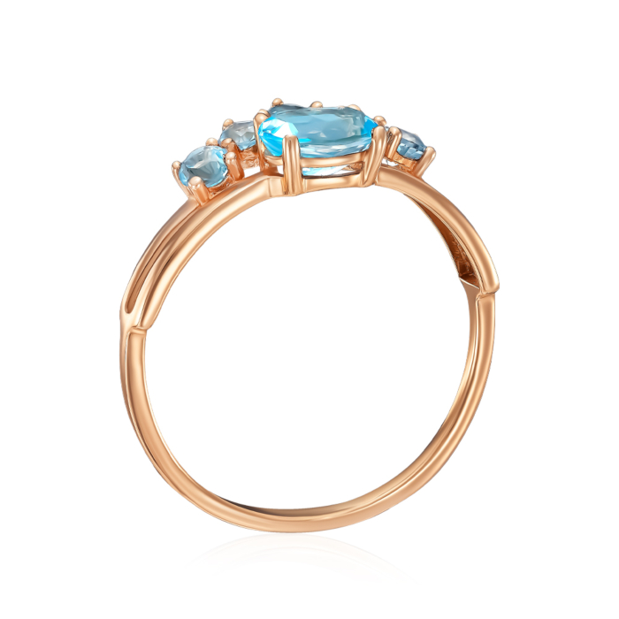 Золотое кольцо с топазами. Артикул 530378/01/0/7170
