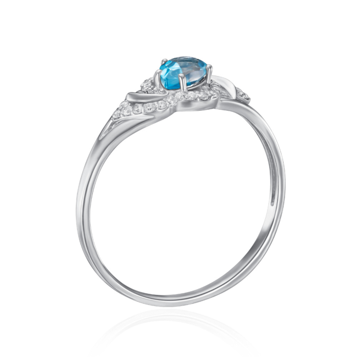 Золота каблучка з топазом та фіанітами. Артикул 530383/02/1/7185