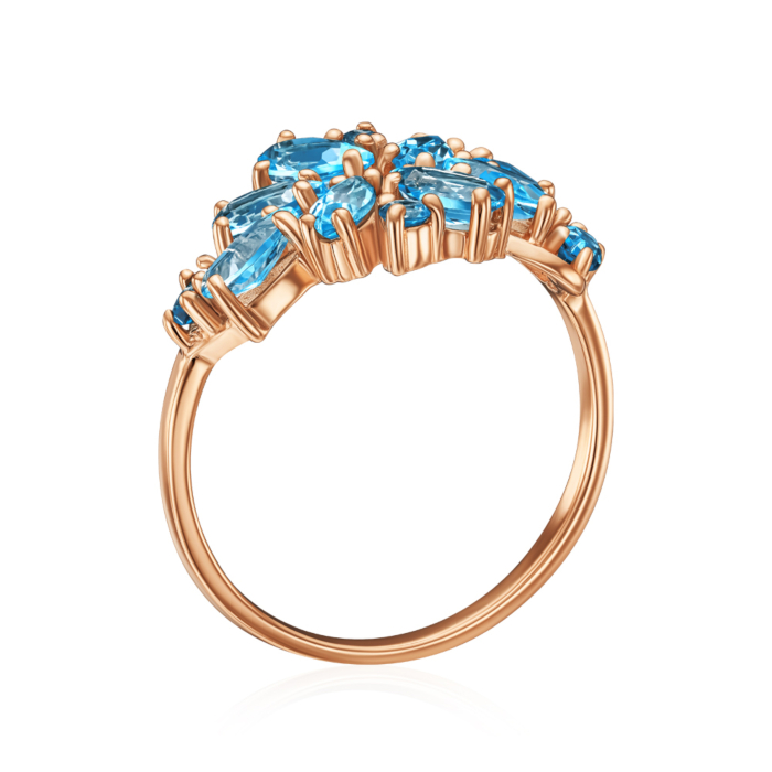 Золотое кольцо с топазами. Артикул 530391/01/0/6660