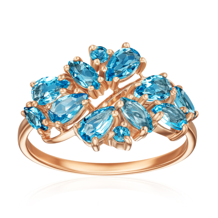 Золотое кольцо с топазами. Артикул 530391/01/0/6660