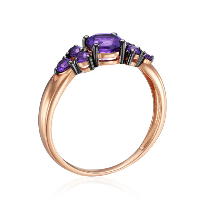 Золотое кольцо с аметистом. Артикул 530392/01/1/7235