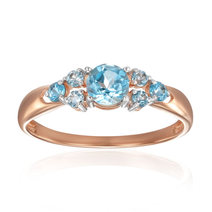 Золотое кольцо с топазами. Артикул 530392/01/1/7335