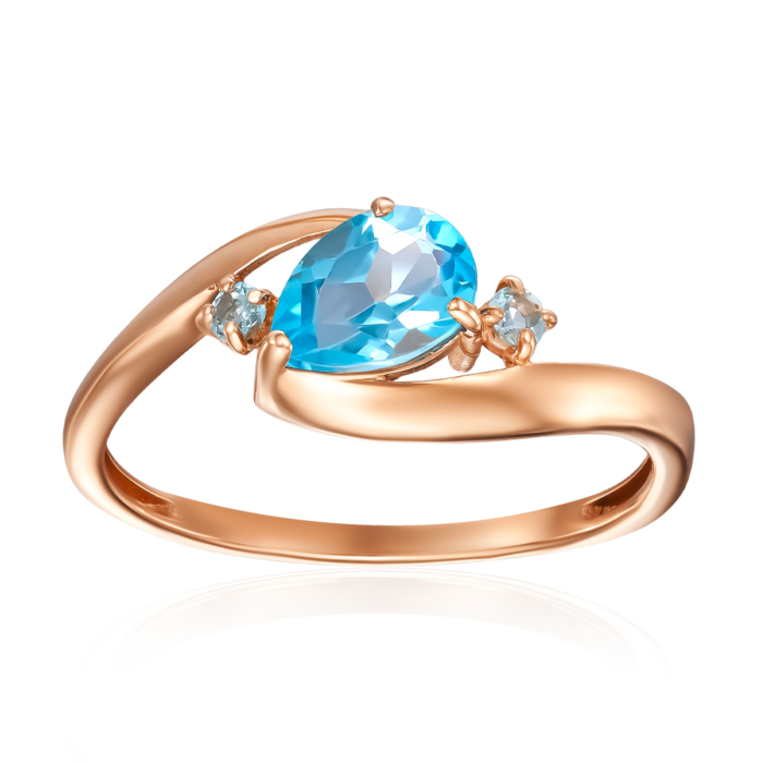 Золота каблучка з топазом. Артикул 530407/01/0/7345