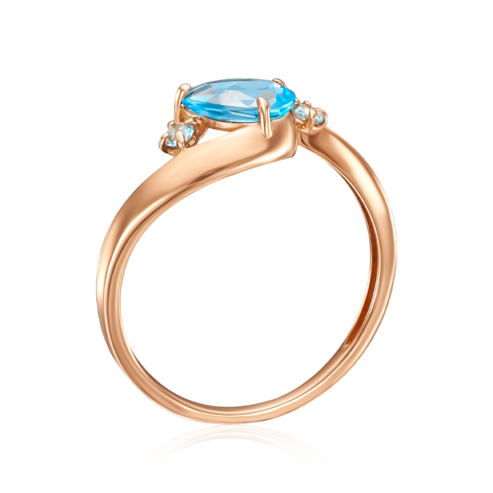 Золота каблучка з топазом. Артикул 530407/01/0/7345