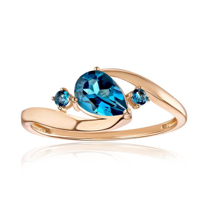 Золота каблучка з топазом London. Артикул 530407/01/0/16132