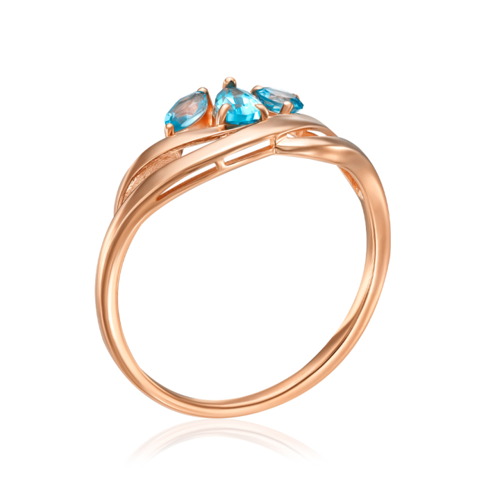 Золота каблучка з топазами. Артикул 530415/01/0/7349