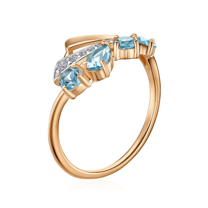 Золота каблучка з топазами 530419/01/1/7719