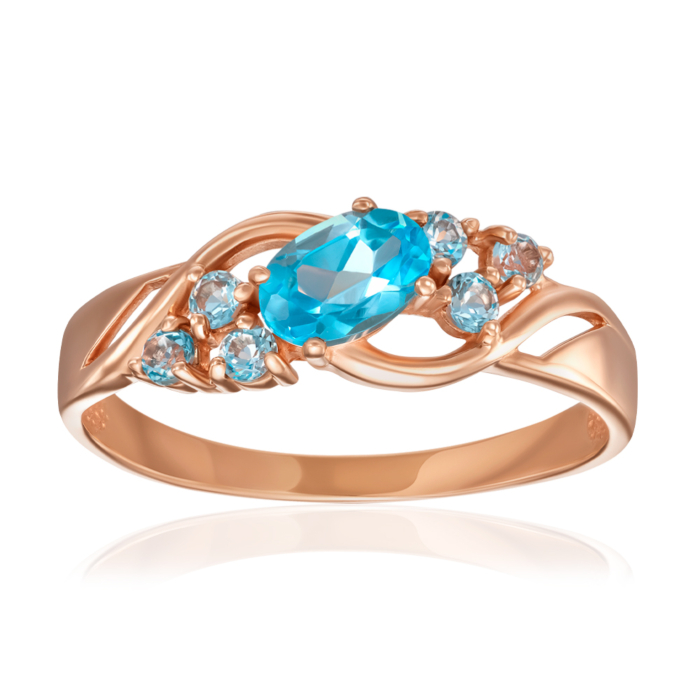 Золотое кольцо с топазами. Артикул 530424/01/0/7727
