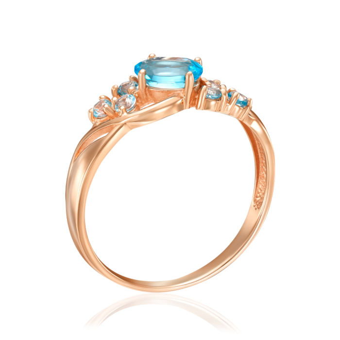 Золотое кольцо с топазами. Артикул 530424/01/0/7727