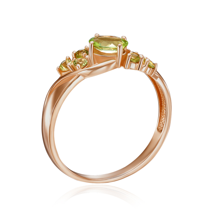 Золота каблучка з хризолітом. Артикул 530424/01/0/7791