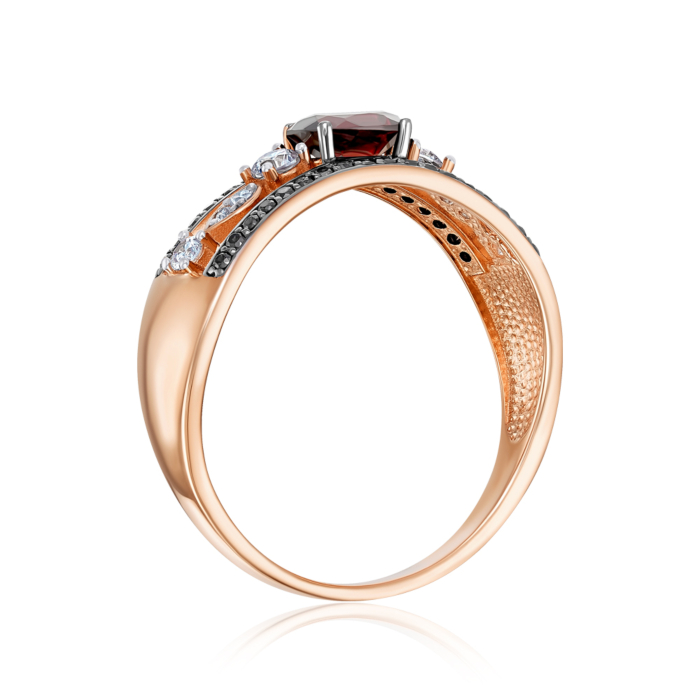 Золотое кольцо с гранатом. Артикул 530437/01/1/7477