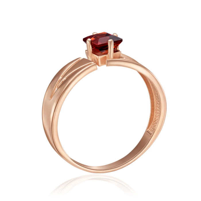 Золотое кольцо с гранатом. Артикул 530441/01/0/5268