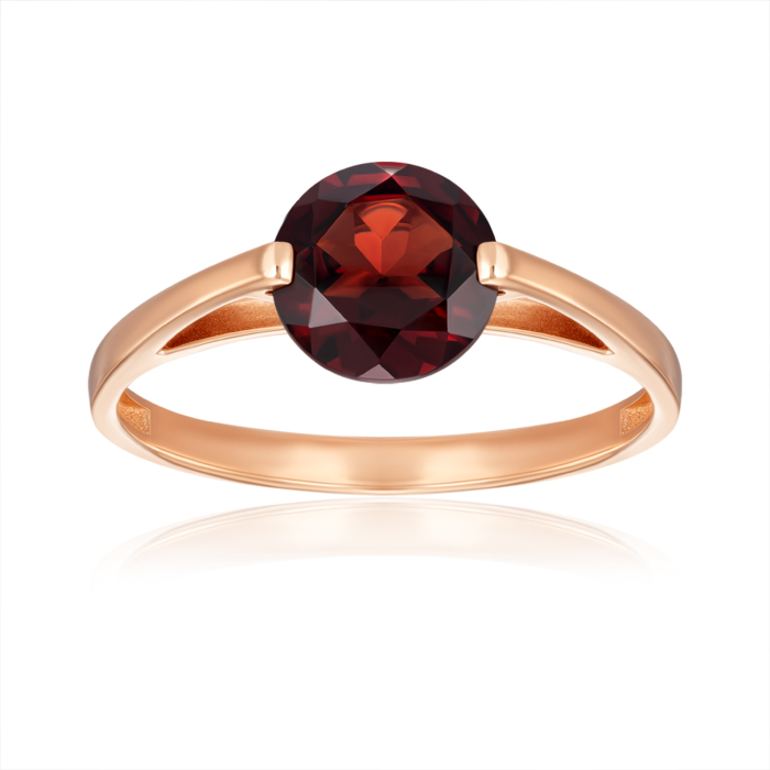 Золотое кольцо с гранатом. Артикул 530444/01/0/7674